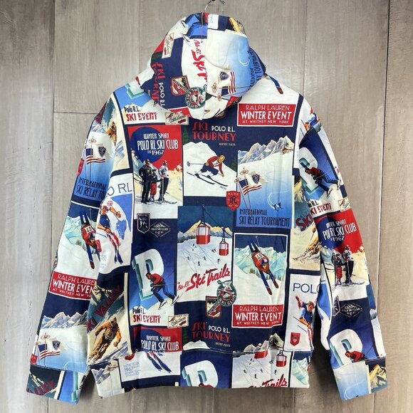 Polo Ralph Lauren Men's Patchwork-Ski-Print Fleece Pullover Hoodie Size Medium - Picture 8 of 8